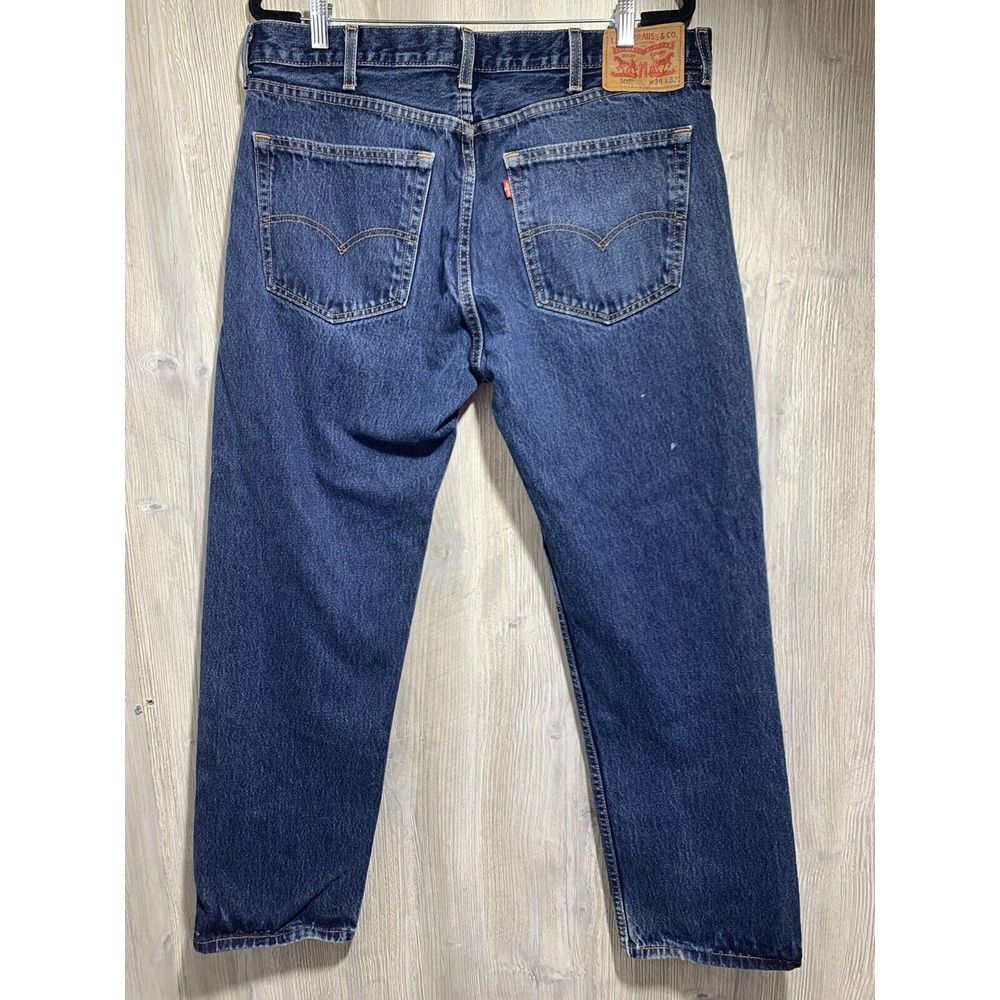 Levi 505 Mens Jeans Dark Wash 38x32 S40196 - Picture 2 of 10